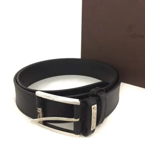Louis Vuitton Epi Ceinture Black Leather 90cm Mens Belt/6W1292 - Picture 1 of 9
